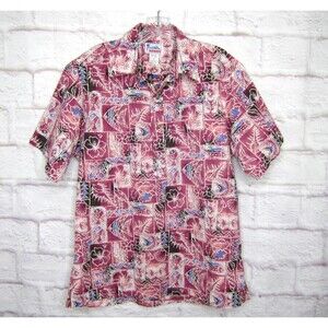 Vintage Hawaiian Aloha Shirt Made In Hawaii Men's M Reverse print Pull over